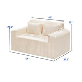 Sofá de dos plazas de espuma Loveseat para espacios pequeños. Cómodo sofá con cojines para sala de estar.
