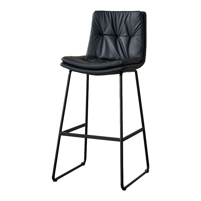 Counter Height Bar Stools, Bar Chairs with Back, Armless Tall Bar Dining Chairs with Metal Legs and Footrest, Modern LeatherFor Kitchen Island, Pub, Coffee House