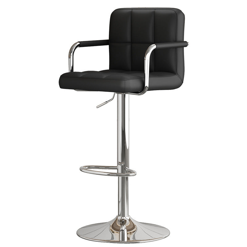 Adjustable Swivel with Back and Arms, Kitchen Stools High Dining Chairs Bar Chairs for Dining Room Home Bar Kitchen Island,Black