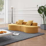 Modern Curved Sofa Couch, Unique Cashew Curved Sofa Couch