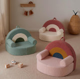 Silla infantil de espuma comprimida con suave peluche, sillón de lectura para niños pequeños