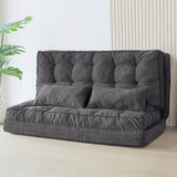 Sofá cama ajustable en el suelo, sofá cama plegable con respaldo de 6 posiciones y 2 almohadas.