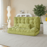 Sofá cama ajustable en el suelo, sofá cama plegable con respaldo de 6 posiciones y 2 almohadas.