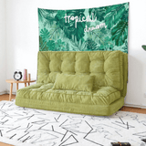 Sofá cama ajustable en el suelo, sofá cama plegable con respaldo de 6 posiciones y 2 almohadas.