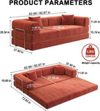 Sleeper Sofa Bed Couch, Boneless Memory Foam Couch, Compression Cloud Couches for Living Room, Velvet Corduroy Sofa Bed