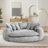 Sofá cama redondo tapizado de gran tamaño, chaise longue circular para interior, sofá de dos plazas moderno