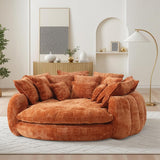 Sofá cama redondo tapizado de gran tamaño, chaise longue circular para interior, sofá de dos plazas moderno