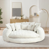 Sofá cama redondo tapizado de gran tamaño, chaise longue circular para interior, sofá de dos plazas moderno
