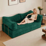 Modular Sofa Bed, Boneless Convertible Futon with Memory Foam & Corduroy Fabric