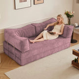 Modular Sofa Bed, Boneless Convertible Futon with Memory Foam & Corduroy Fabric