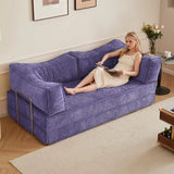 Modular Sofa Bed, Boneless Convertible Futon with Memory Foam & Corduroy Fabric