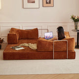 Modular Sofa Bed, Boneless Convertible Futon with Memory Foam & Corduroy Fabric