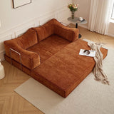 Modular Sofa Bed, Boneless Convertible Futon with Memory Foam & Corduroy Fabric