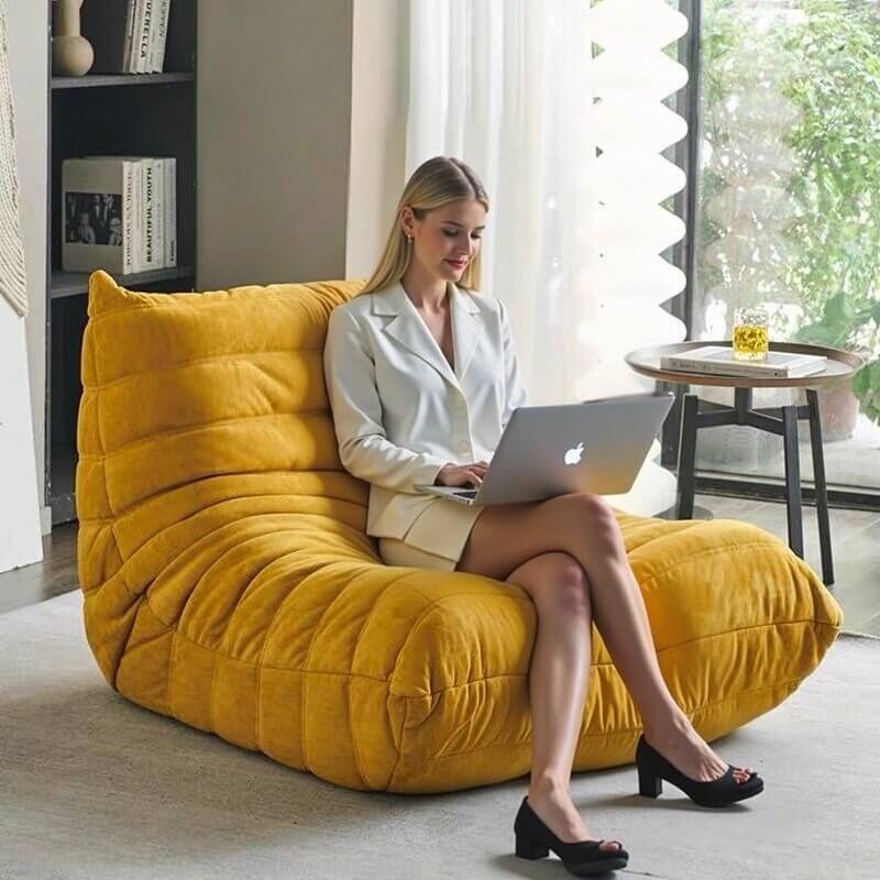 Modern Lounge Bean Bag Chair,Oversized Chaise Lounge for Living